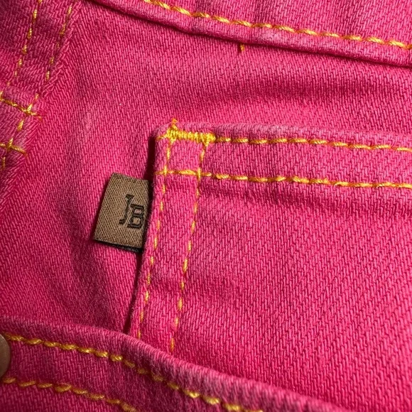 Judy Blue High Rise Magenta Pink Embroidery 2x Garment Dyed shorts - Picture 7 of 11